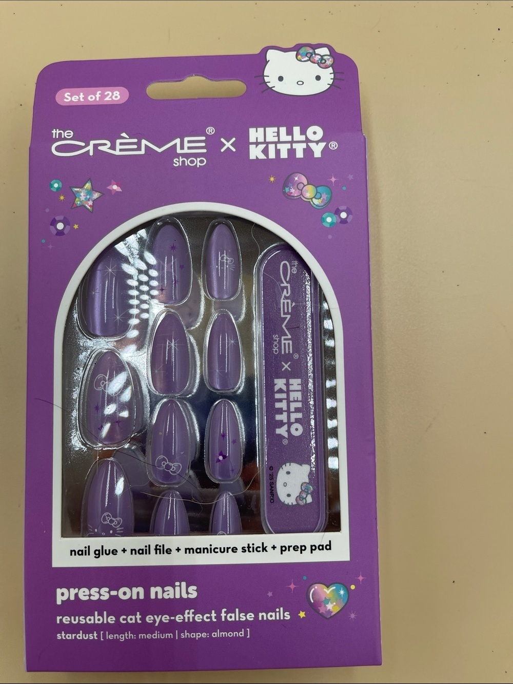 The Crème Shop x Hello Kitty Purple Press-On Nails - Almond Set of 28